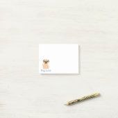 Love Pug Puppy Dog Cartoon Post IT Sticky Notes (Op bureau)