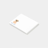 Love Pug Puppy Dog Cartoon Post IT Sticky Notes (Schuin)