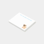 Love Pug Puppy Dog Cartoon Post IT Sticky Notes (Schuin)