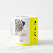 Love Pug Puppy Dog Coffee Cup Mok (Voorkant links)