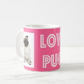 Love Pug Puppy Dog Coffee Mok (Voorkant links)