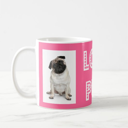 Love Pug Puppy Dog Coffee Mok (Links)
