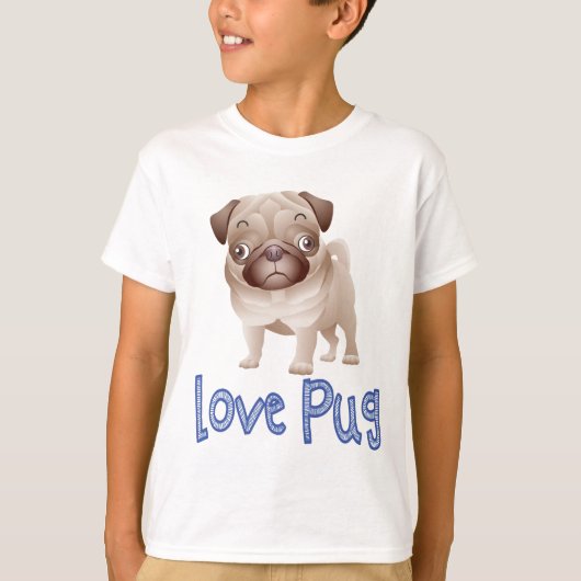 Love Pug Puppy Dog Graphic T-Shirt (Voorkant)