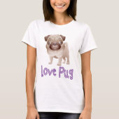 Love Pug Puppy Dog Graphic T-Shirt (Voorkant)