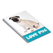 Love Pug Puppy Dog Notebook/Journal Notitieboek (Rechterzijde)