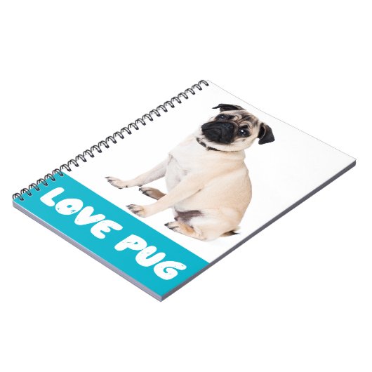 Love Pug Puppy Dog Notebook/Journal Notitieboek (Linkerzijde)
