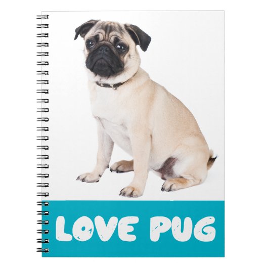 Love Pug Puppy Dog Notebook/Journal Notitieboek (Voorkant)