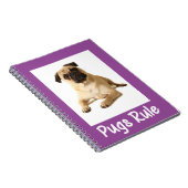 Love Pug Puppy Dog Paars notebook Notitieboek (Rechterzijde)
