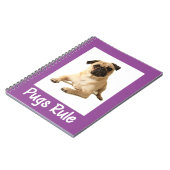 Love Pug Puppy Dog Paars notebook Notitieboek (Linkerzijde)