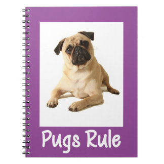 Love Pug Puppy Dog Paars notebook Notitieboek