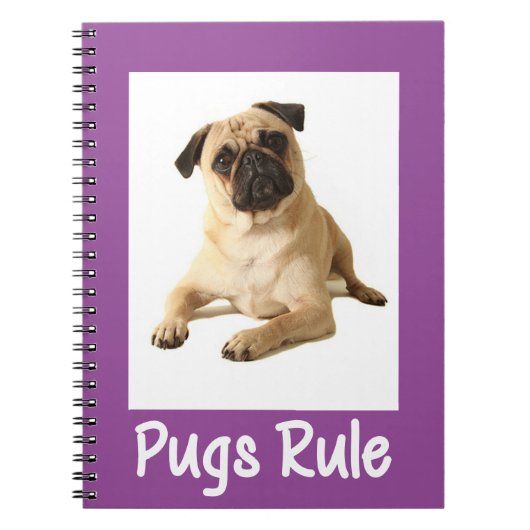 Love Pug Puppy Dog Paars notebook Notitieboek (Voorkant)