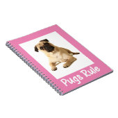 Love Pug Puppy Dog Roze notebook / Journal Notitieboek (Rechterzijde)