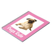 Love Pug Puppy Dog Roze notebook / Journal Notitieboek (Linkerzijde)