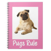 Love Pug Puppy Dog Roze notebook / Journal Notitieboek (Voorkant)
