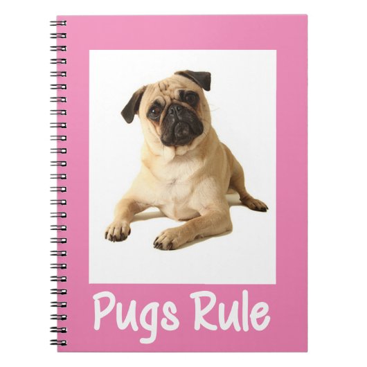 Love Pug Puppy Dog Roze notebook / Journal Notitieboek (Voorkant)