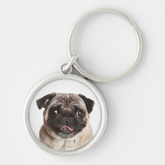 Love Pug Puppy Dog Sleutelhanger (Voorkant)
