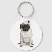 Love Pug Puppy Dog Sleutelhanger (Voorkant)