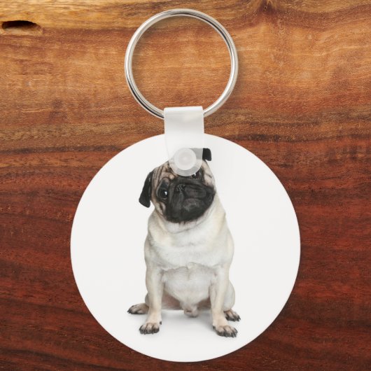 Love Pug Puppy Dog Sleutelhanger (Voorkant)