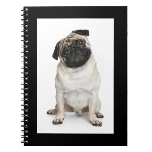 Love Pug Puppy Dog White Notebook/Journal Notitieboek (Voorkant)