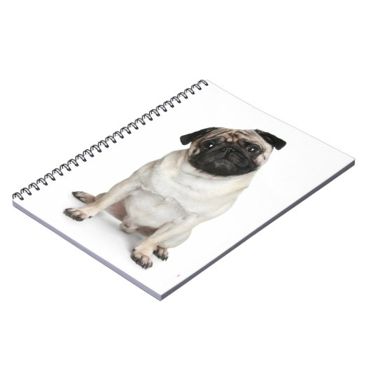 Love Pug Puppy Dog White Notebook/Journal Notitieboek (Linkerzijde)