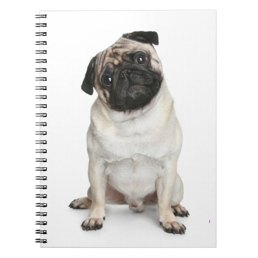 Love Pug Puppy Dog White Notebook/Journal Notitieboek (Voorkant)