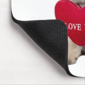 Love Pug Puppy Dog with Heart Mousepad Muismat (Hoek)