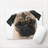 Love Pug Puppy Dog with Heart Mousepad Muismat (Met muis)