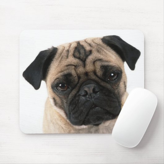 Love Pug Puppy Dog with Heart Mousepad Muismat (Met muis)