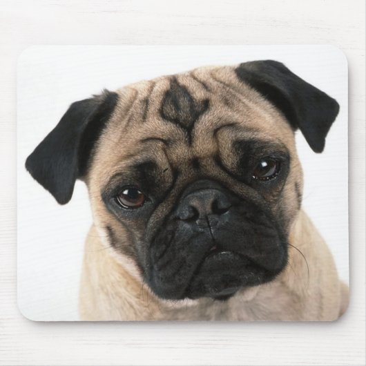 Love Pug Puppy Dog with Heart Mousepad Muismat (Voorkant)