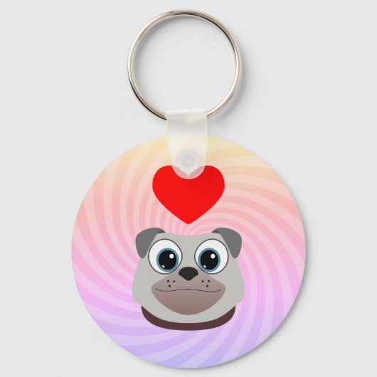 Love Pug Sleutelhanger (Voorkant)