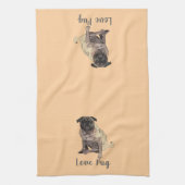Love Pug Theedoek (Verticaal)