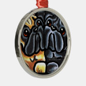 Love Pugs Metalen Ornament (Rechts)