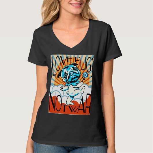 LOVE PUGS NOT WAR Classic T-Shirt 749 (Voorkant)