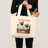 Love Pugs Puppy Dog in a Wooden Crate Barrel Tas (Voorkant (product))