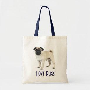 Love Pugs Puppydog Canvas Strandtas Tote Bag