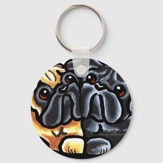 Love Pugs Sleutelhanger (Voorkant)