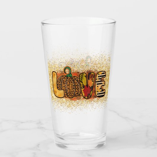 Love Pumpkin Autumn Customize Glas (Achterkant)