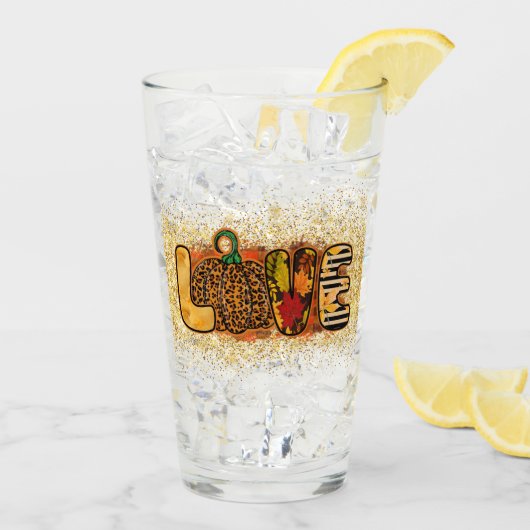 Love Pumpkin Autumn Customize Glas (Achterkant ijs)