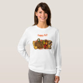 Love Pumpkin Autumn Customize Text T-shirt (Voorkant volledig)