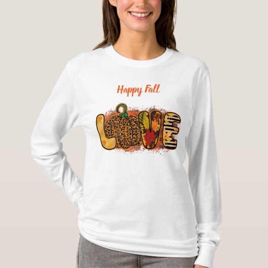 Love Pumpkin Autumn Customize Text T-shirt (Voorkant)