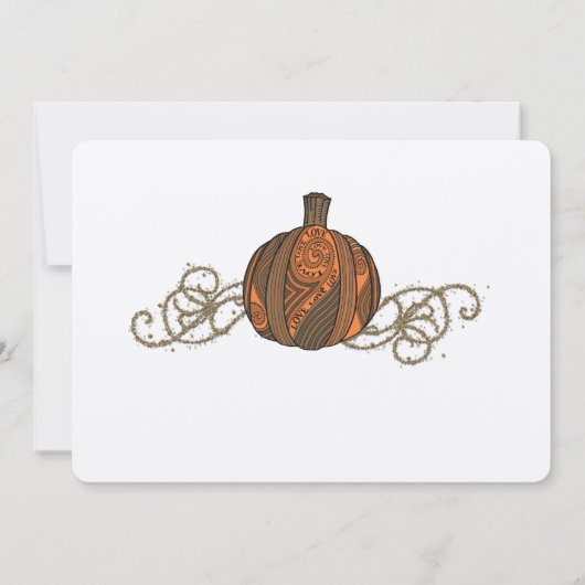 Love Pumpkin Autumn Wedding Invitation Kaart (Achterkant)