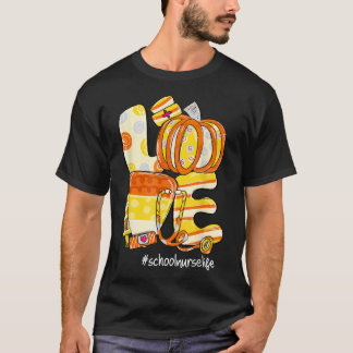 LOVE Pumpkin Candy Corn School Nurse Life Halowee T-shirt