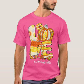 LOVE Pumpkin Candy Corn School Nurse Life Halowee T-shirt