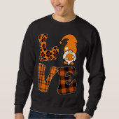 LOVE Pumpkin Gnome Herfst Herfst Luipaard Plaid Ch Trui (Voorkant)