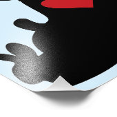 Love Puppy and Kitten Silhouette Blue Foto Afdruk (Hoek)