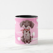 "LOVE PUPPY" MET PINK EN WITTE HARTEN MOK (Midden)