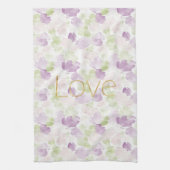 Love Purple Lavender Rose Petals Floral Theedoek (Verticaal)