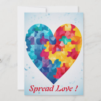 Love Puzzel Regenboog Hart Persoonlijk Feestdagenkaart