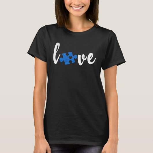 LOVE Puzzle Pieces Heart Autism Awareness 1 T-shirt (Voorkant)