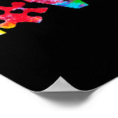 LOVE Puzzle Pieces Heart Awareness Tie Dye Poster (Hoek)